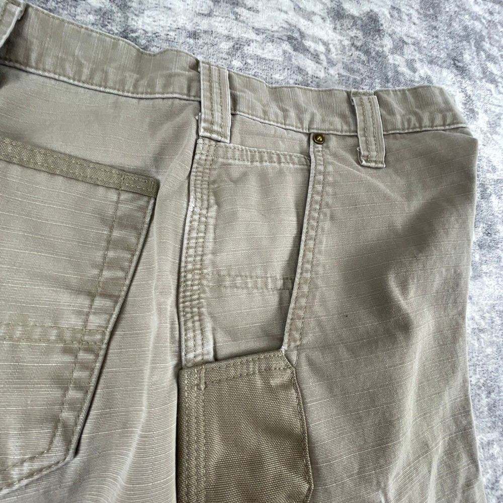 Carhartt Mens 36 Cargo Carpenter Shorts Ripstop Tan Relaxed Fit Rugged Workwear - Picture 13 of 15
